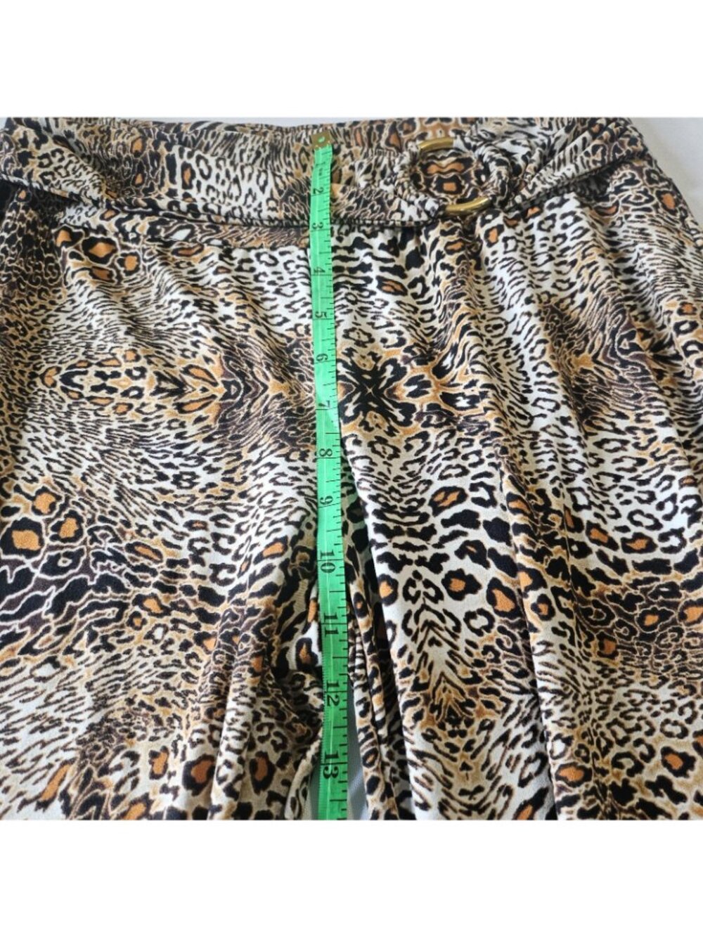 Robert Louis Bold Animal Print Wide Leg Pants Womens M Leopard Cheetah Palazzo - Picture 4 of 10